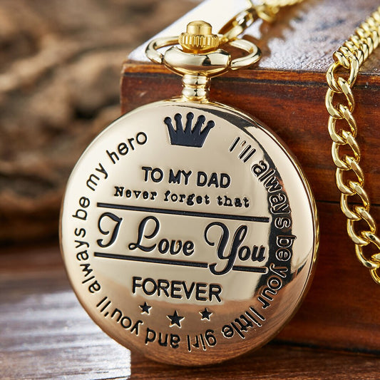 Daughter-Dad Quartz Pocket Watch