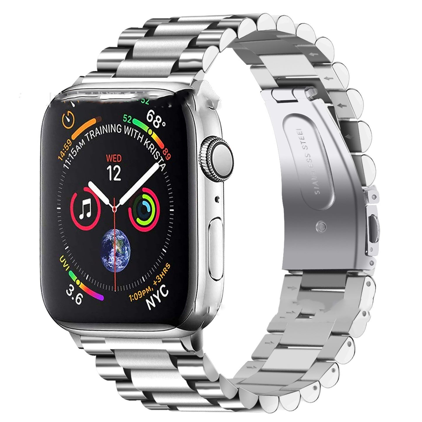 Stainless steel watch band for IOS