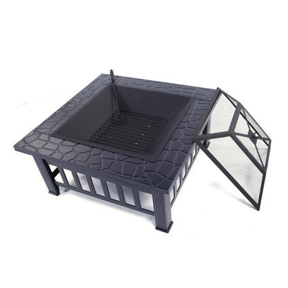 Courtyard Fire Pit Table W/ Black Stove Burner - Dave's Deal Depot