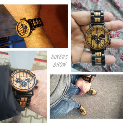 Men Wooden Quartz Wristwatch - Dave's Deal Depot