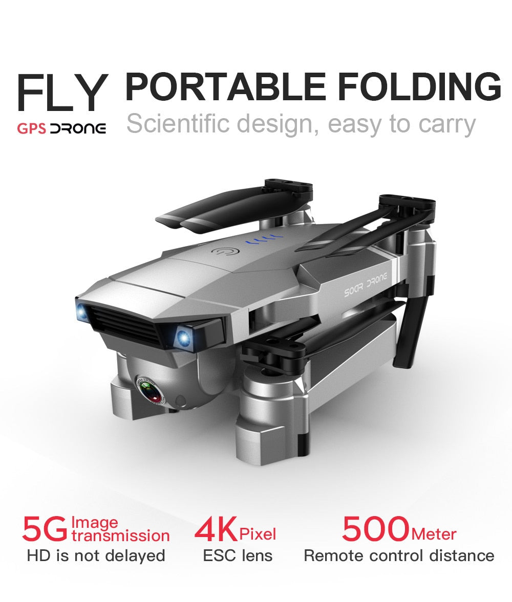 GPS 4K HD Dual Camera Foldable Quadcopter Drone - Dave's Deal Depot