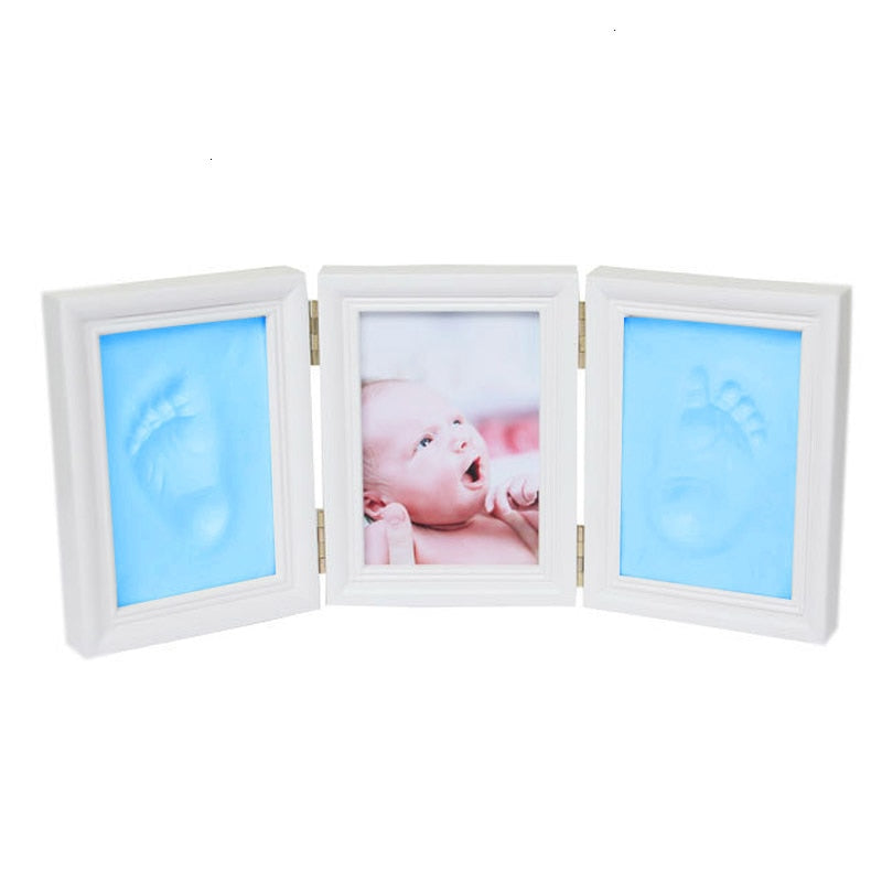 Baby Hand&Foot Print Clay Keepsake & Photo Tri-Fold Frame Kit - Dave's Deal Depot