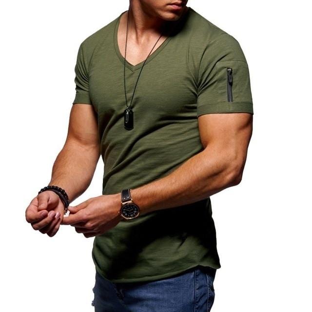 V-neck fitness bodybuilding T-shirt - Dave's Deal Depot