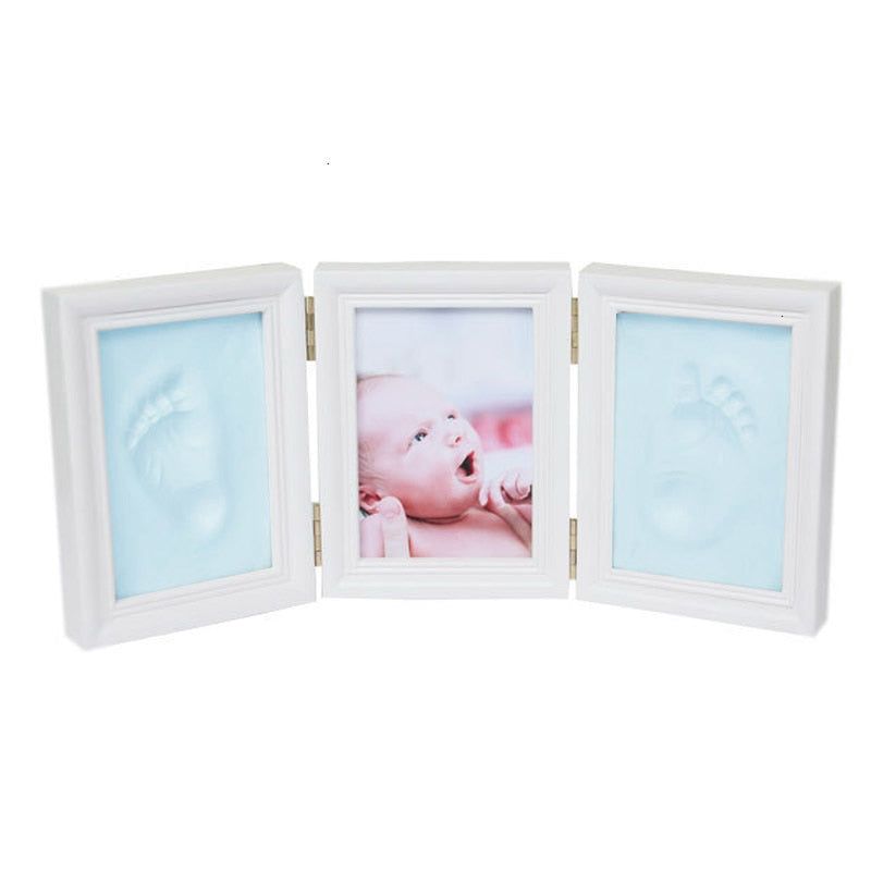 Baby Hand&Foot Print Clay Keepsake & Photo Tri-Fold Frame Kit - Dave's Deal Depot