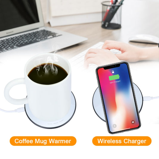 2 In 1 Wireless Fast Charger& Coffee Mug Warmer - Dave's Deal Depot