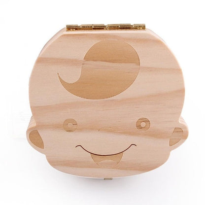 Girl /Boy Baby Teeth Wooden Collection Box - Dave's Deal Depot