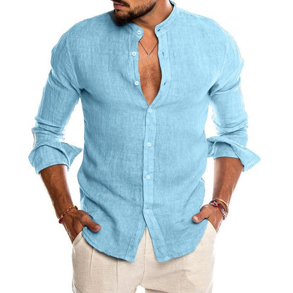 Men's Casual Summer Linen Shirts - Dave's Deal Depot