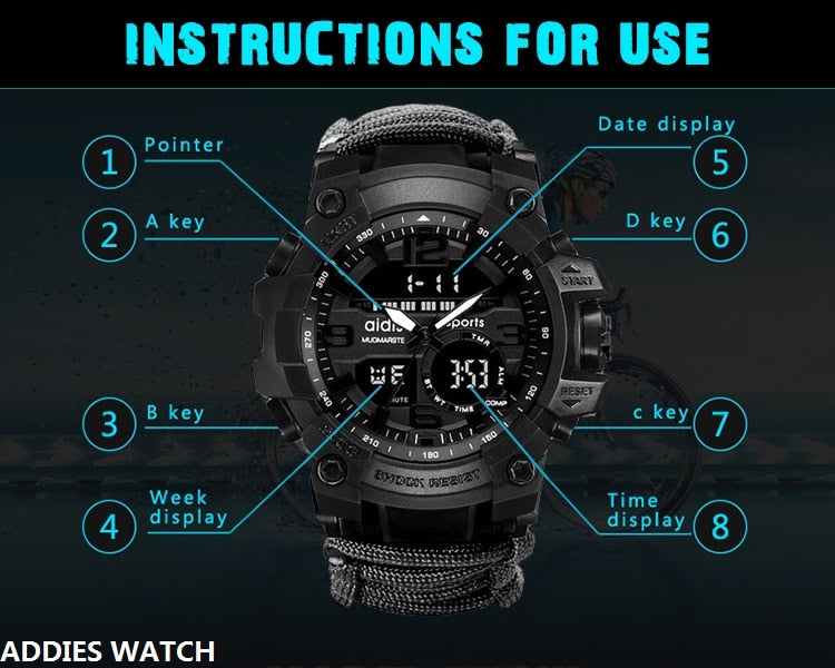5-IN-1 Survival Bracelet Watch - Dave's Deal Depot