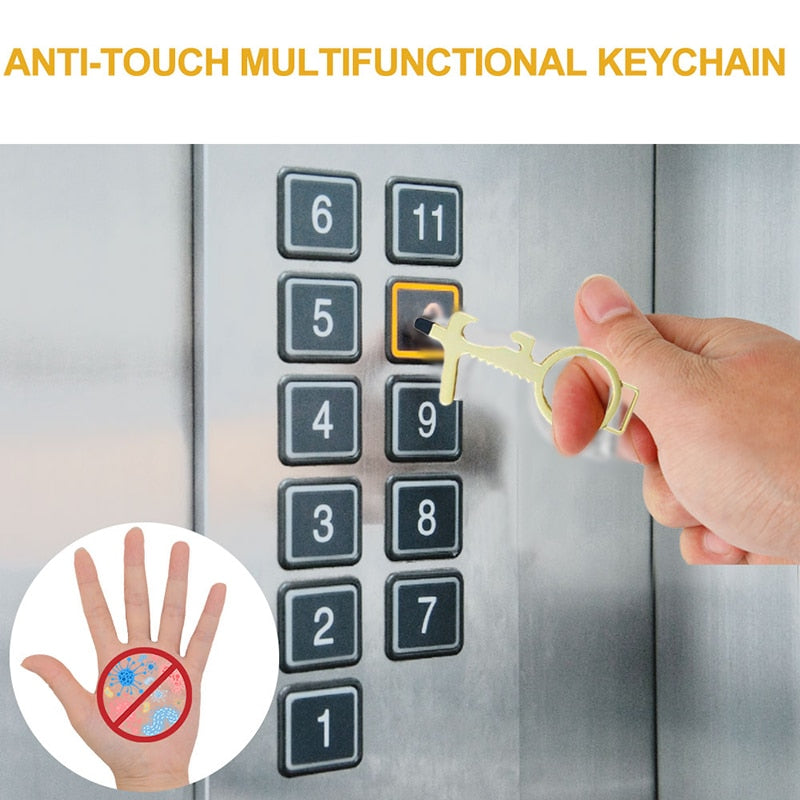 Non-Contact Antimicrobial Key Chain Tool - Dave's Deal Depot