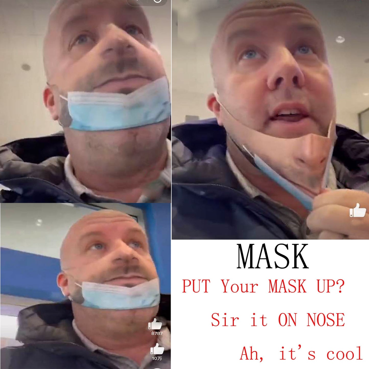 "Pull Your Mask Up" Prank Mask