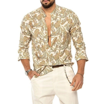 Men's Casual Summer Linen Shirts - Dave's Deal Depot