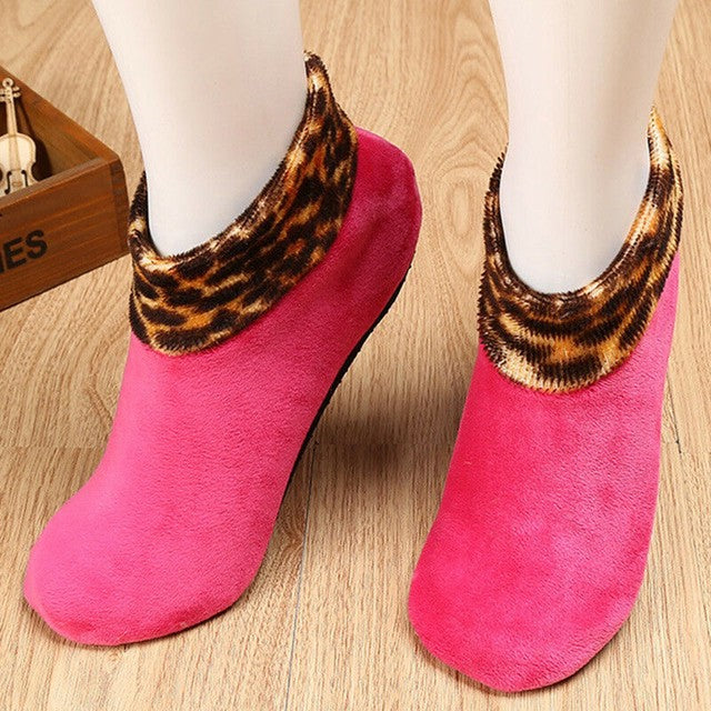 Women's Leopard Non Slip Thermal Socks