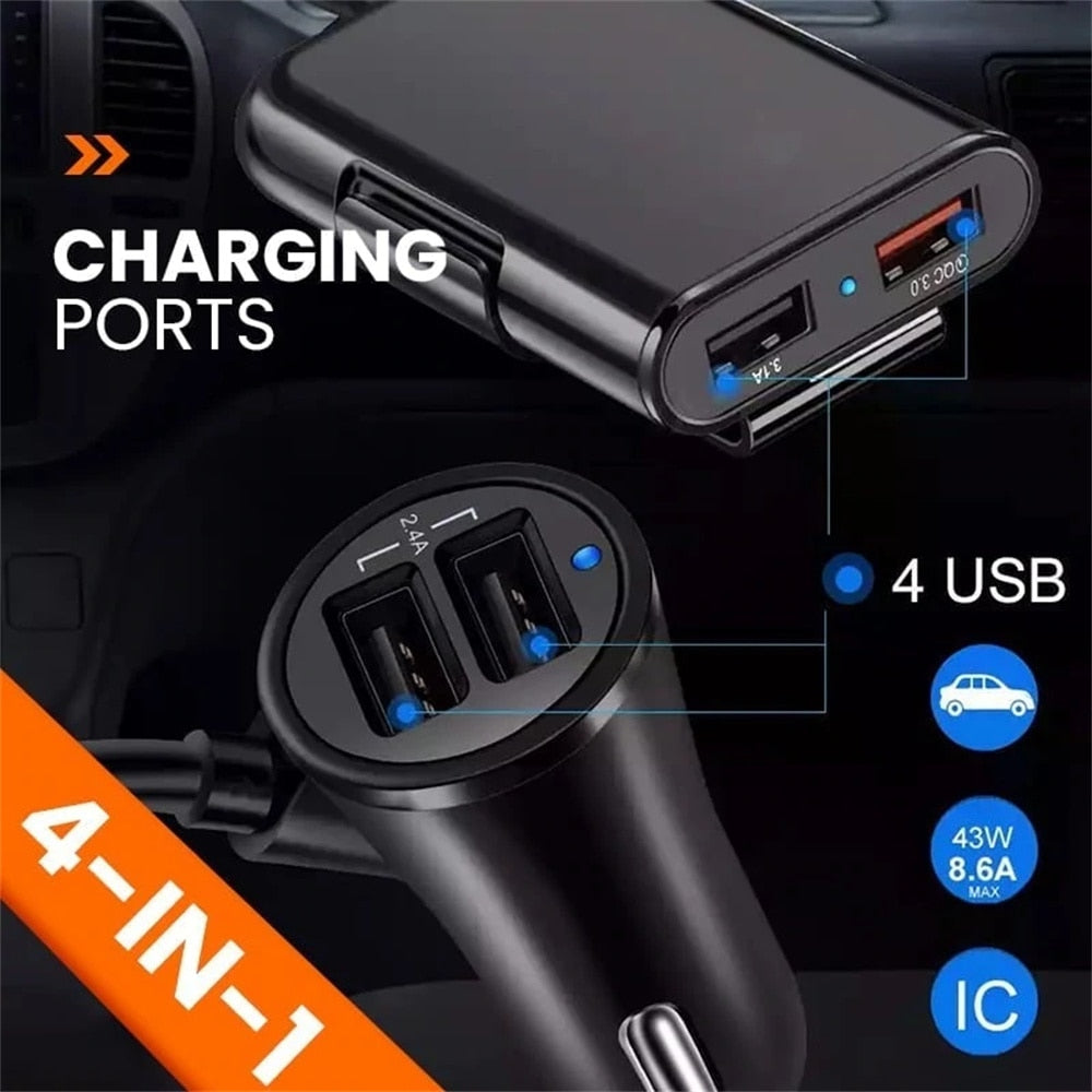 PowerHub 4-Port USB Lightning Car Charger