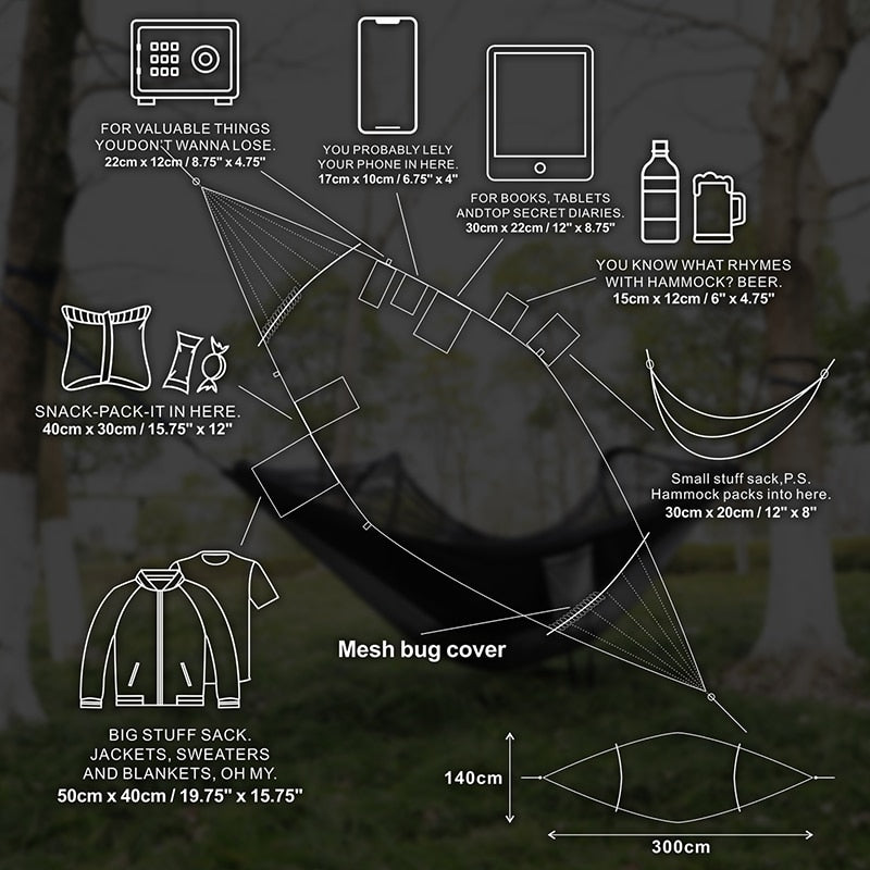 LockMesh+ Camping Netted Hammock - Dave's Deal Depot